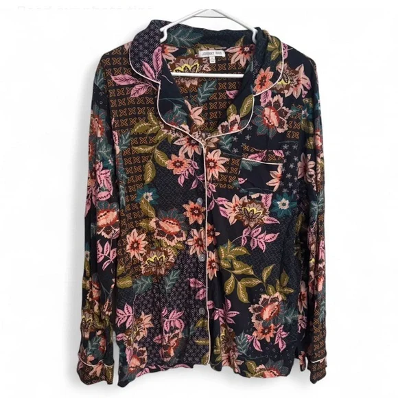 Johnny Was The Carly PJ Pajama Shirt Top Size XL Floral Delfino Print - Picture 1 of 5